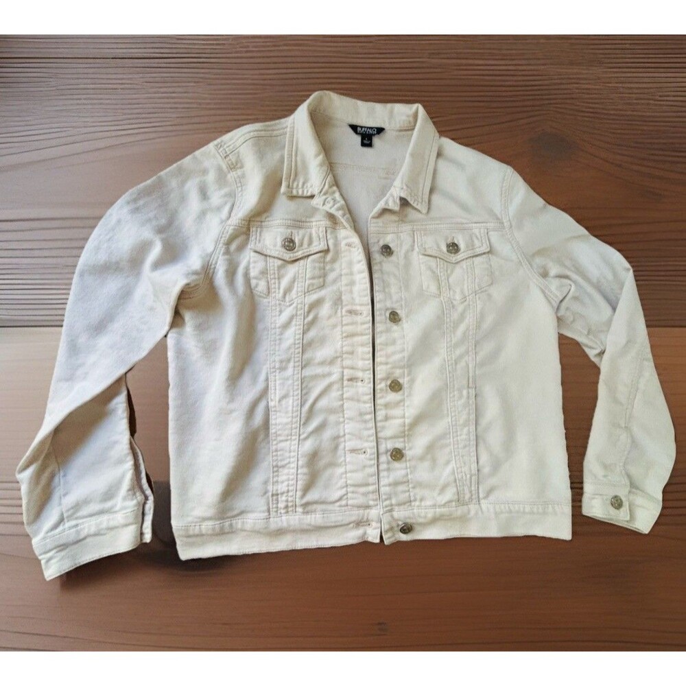 Buffalo David Bitton Knit Denim Jacket Womens Large Pink Soft Pockets Shacket
